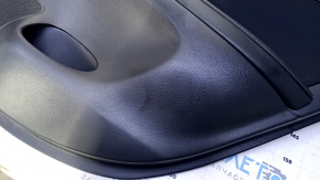 Door trim card rear right Nissan Sentra 13-19 black with black insert cloth, armrest black leather, scuffs, scratches
