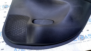 Door trim card rear right Nissan Sentra 13-19 black with black insert cloth, armrest black leather, scuffs, scratches
