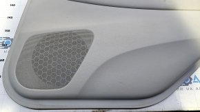 Door trim card rear right Infiniti Q50 14- gray with gray insert leather, armrest gray leather, molding gray structure, dents, scratches, abrasions, peeling coating on molding