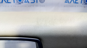 Door trim card rear right Infiniti JX35 QX60 13- beige with beige insert leather, armrest beige leather, molding dark wood gloss, under the tweeter, scuffs, scratches, dent, whitened plastic, by