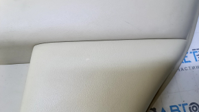 Door trim card rear right Infiniti JX35 QX60 13- beige with beige insert leather, armrest beige leather, molding dark wood gloss, scuffs, scratches, dent, whitened plastic, for dry cleaning