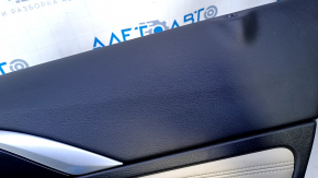 Door trim card rear right Infiniti QX30 17- black with beige insert leather, armrest beige leather, molding black-gray gloss, dents, scratches, abrasions, scuffs