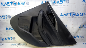 Door trim card rear right Infiniti QX30 17- black with black insert leather, armrest black leather, molding black-gray gloss, dents, scratches, abrasions
