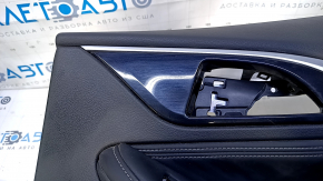 Door trim card rear right Infiniti QX30 17- black with black insert leather, armrest black leather, molding black-gray gloss, dents, scratches, abrasions