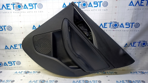 Door trim card rear right Infiniti QX30 17- black with black insert leather, armrest black leather, molding black-gray gloss, dents, scratches, abrasions