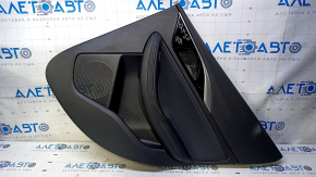Door trim card rear right Infiniti QX30 17- black with black insert leather, armrest black leather, molding black-gray gloss, dents, scratches, abrasions, scuffs
