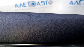 Door trim card rear right Infiniti QX30 17- black with black insert leather, armrest black leather, molding black-gray gloss, dents, scratches, abrasions, scuffs