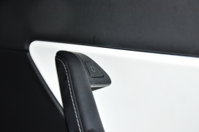 Door trim card front right Tesla Model Y 20 - leather black with white type 2, with backlight, matte lining, with suede insert with window lift control with door opening button