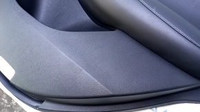 Door trim card rear right Infiniti QX50 19- black, insert black leather, armrest black leather, gray stitching, molding gray wood structure, with curtain, under the tweeter, scratches, abrasions