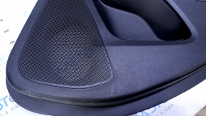 Door trim card rear right Jeep Cherokee KL 14-18 black with black insert leather, armrest black leather white stitching, molding dark wood, scratches, dents, abrasions