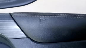 Door trim card rear right Jeep Cherokee KL 14-18 black with beige insert leather, armrest black leather brown stitching, molding dark wood, scratches, dents, abrasions, bumps