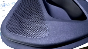 Door trim card rear right Jeep Cherokee KL 14-18 black with black insert cloth, armrest gray leather, molding dark wood, scratches, dents, abrasions