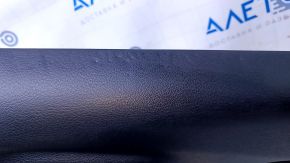 Door trim card rear right Jeep Cherokee KL 14-18 black with black insert cloth, armrest gray leather, molding dark wood, scratches, dents, abrasions, bumps