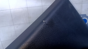 Door trim card rear right Jeep Cherokee KL 14-18 black with black insert cloth, armrest black leather, molding dark wood, scratches, dents, abrasions, scuffs