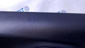 Door trim card rear right Jeep Cherokee KL 14-18 black with black insert cloth, armrest black leather, molding dark wood, scratches, dents, abrasions, scuffs