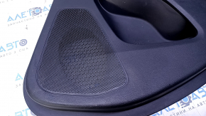 Door trim card rear right Jeep Cherokee KL 14-18 black with black insert cloth, armrest black leather, molding dark wood, scratches, dents, abrasions, scuffs