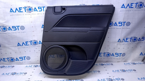 Door trim card rear right Jeep Patriot 11-17 black with black insert plastic, armrest black plastic, scuffs, scratches
