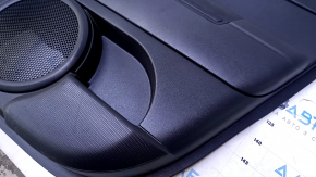 Door trim card rear right Jeep Patriot 11-17 black with black insert plastic, armrest black plastic, scuffs, scratches