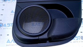 Door trim card rear right Jeep Patriot 11-17 black with black insert plastic, armrest black plastic, scuffs, scratches