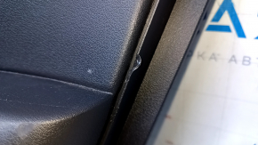Door trim card rear right Jeep Compass 11-16 black with black insert plastic, armrest black plastic, scuffs, scratches, tear
