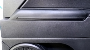Door trim card rear right Jeep Compass 11-16 black with black insert plastic, armrest black plastic, scuffs, scratches, tear