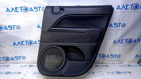 Door trim card rear right Jeep Patriot 11-17 black with black insert plastic, armrest black plastic, scuffs, scratches