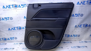 Door trim card rear right Jeep Compass 11-16 black with black insert plastic, armrest black plastic, scuffs, scratches