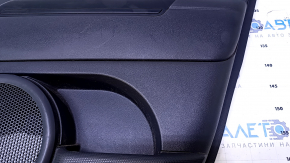 Door trim card rear right Jeep Compass 11-16 black with black insert plastic, armrest black plastic, scuffs, scratches