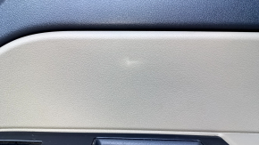 Door trim card rear right Jeep Compass 11-16 brown with brown insert plastic, armrest brown plastic, scratches, abrasions, whitened plastic