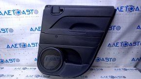 Door trim card rear right Jeep Patriot 11-17 black with black insert plastic, armrest black plastic, fur-like glass, scuffs, scratches