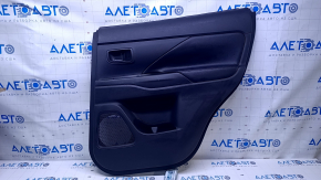 Door trim card rear right Mitsubishi Outlander 14-21 black with black insert leather, armrest black leather, scratches, abrasions, scuffs