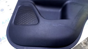 Door trim card rear right Mitsubishi Outlander 14-21 black with black insert leather, armrest black leather, scratches, abrasions, scuffs