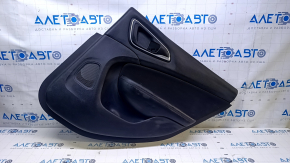 Door trim card rear right Chrysler 200 15-17 black with black insert cloth, armrest black leather, handle molding black-gray structure, dents, abrasions, scratches