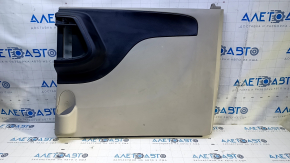 Door trim card rear right Dodge Grand Caravan 11-20 gray with black insert plastic, scuffs, scratches, crack in the body, whitened plastic