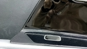 Door trim card rear left Kia Niro 17-22 HEV, PHEV black, glossy insert, without heating, armrest leather, scratches