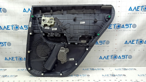 Door trim card rear left Kia Niro 17-22 HEV, PHEV black, glossy insert, without heating, armrest leather, scratches