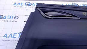 Door trim card rear right Cadillac ATS 13- black with black insert leather, armrest black leather, molding black gloss with chrome, bumps, dents, abrasions, scratches