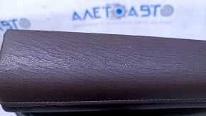 Door trim card rear right Cadillac ATS 13- brown with gray insert leather, armrest brown leather, molding light wood gloss, dents, abrasions, cracked leather, bumps