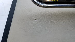 Door trim card rear right Cadillac ATS 13 - black with gray insert leather, armrest black leather, molding dark wood, dents, bumps, scuffs, scratches, abrasions