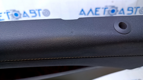 Door trim card rear right Cadillac ATS 13 - black with gray insert leather, armrest black leather, molding dark wood, dents, bumps, scuffs, scratches, abrasions