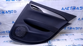 Door trim card rear right Cadillac ATS 13- black with black insert leather, armrest black leather, molding gray structure, abrasions, scratches, dents, pokes, scuffs