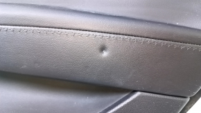 Door trim card rear right Cadillac ATS 13- black with black insert leather, armrest black leather, molding gray structure, abrasions, scratches, dents, pokes, scuffs