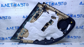 Door trim card rear right Cadillac ATS 13- black with black insert leather, armrest black leather, molding gray structure, abrasions, scratches, dents, pokes, scuffs
