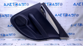Door trim card rear right Cadillac ATS 13- black with black insert leather, armrest black leather, molding gray structure, abrasions, scratches, dents, bumps