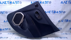 Door trim card rear right Jeep Renegade 15 - black with black insert cloth, armrest black cloth, under tweeter, speaker cover beige, scuffs, scratches