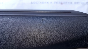 Door trim card rear right Acura MDX 14-16 gray with gray insert leather, armrest gray leather, molding under wood gloss, curtain, scratches, abrasions, dents, pokes