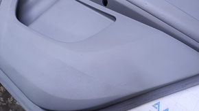 Door trim card rear right Acura MDX 14-16 gray with gray insert leather, armrest gray leather, molding under wood gloss, curtain, scratches, abrasions, dents, pokes