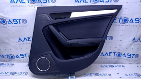 Door trim card rear right Audi A4 B8 13-16 rest black, sedan BANG & OLUFSEN, armrest black rubber, insert leather black, molding gray structure, scratch, broken fastener, dents