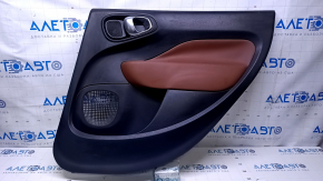Door trim card rear right Fiat 500L 14- black with brown insert leather, armrest brown leather, scratches, abrasions, bumps