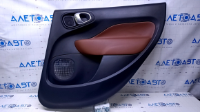 Door trim card rear right Fiat 500L 14- black with brown insert leather, armrest brown leather, scratches, abrasions